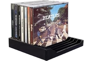 Eccentfit CD Case Holder for Desk, 12 Slot CD Storage Organizer, Upright CD Rack for Standard Jewel Cases, Desktop CD Holder 