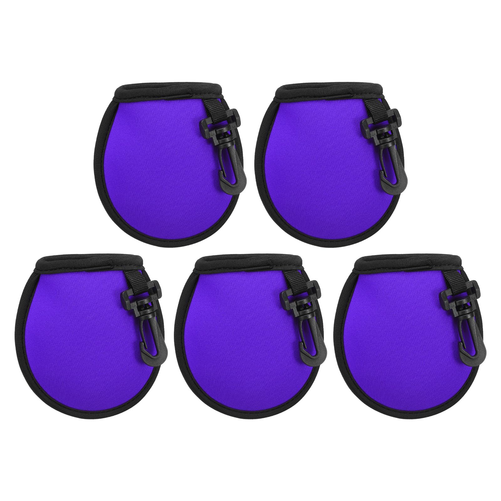PATIKIL Golf Ball Washer Pouch, 5 Pack Portable Golf Balls Cleaner Pocket Bag with Hanging Clip for Women Men Golf Exercise, Purple