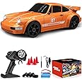 LFOLUSU Remote Control Car RC Drift Car 2.4GHz 1:24 4WD 15KM/H High Speed Racing Sport Car with LED Lights Drifting Tire Racing Sport Toy for Adults Boys Girls Kids Gift 2Pcs Rechargeable Batteries