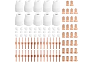 MLYNZXJSY 100PCS PT-31 Plasma Cutter Tips fits CUT-45 CUT-50 CT-312 MIG205MP, Plasma Cutter Consumables with Plasma Cutter Torch PT-31 JG-40 LG-40