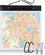 SANNIX Waterproof Map Case 31x28cm with Neck Strap Carabiner Whistle
