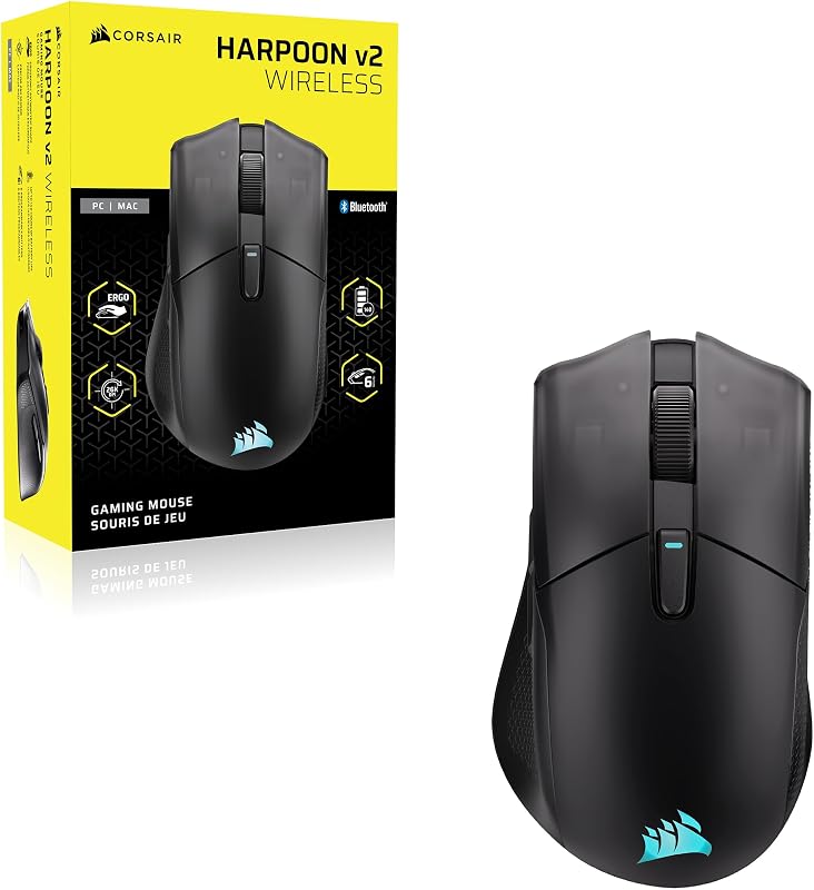 Harpoon v2 Wireless Ratón para Juegos – Negro