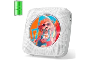 Gueray CD Player Portable Rechargeable: CD Players for Home Portable CD Player with Bluetooth & Dual Speakers 1800mAh CD Boombox FM Radio USB Type-c MP3 Music Player