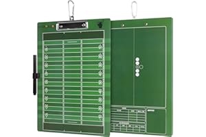 HIGHRAZON Football Coaches Clipboard, Green Double-Sided Dry Erase Coach Clipboard, Football Whiteboard for Coaches, Lineup White Board with Marker for Coaches Gift