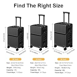 AIWEINY Zipperless Luggage, 22x14x9 Aviation