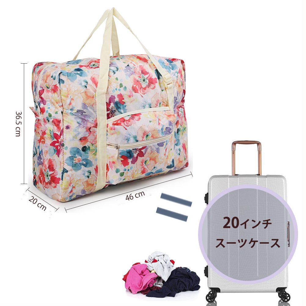 Faltbare Reisetasche Großer Kapazität Superleichtes Tragbares Handgepäck Wasserresistent Reisegepäck Bags für Herren und Damen (Pink)