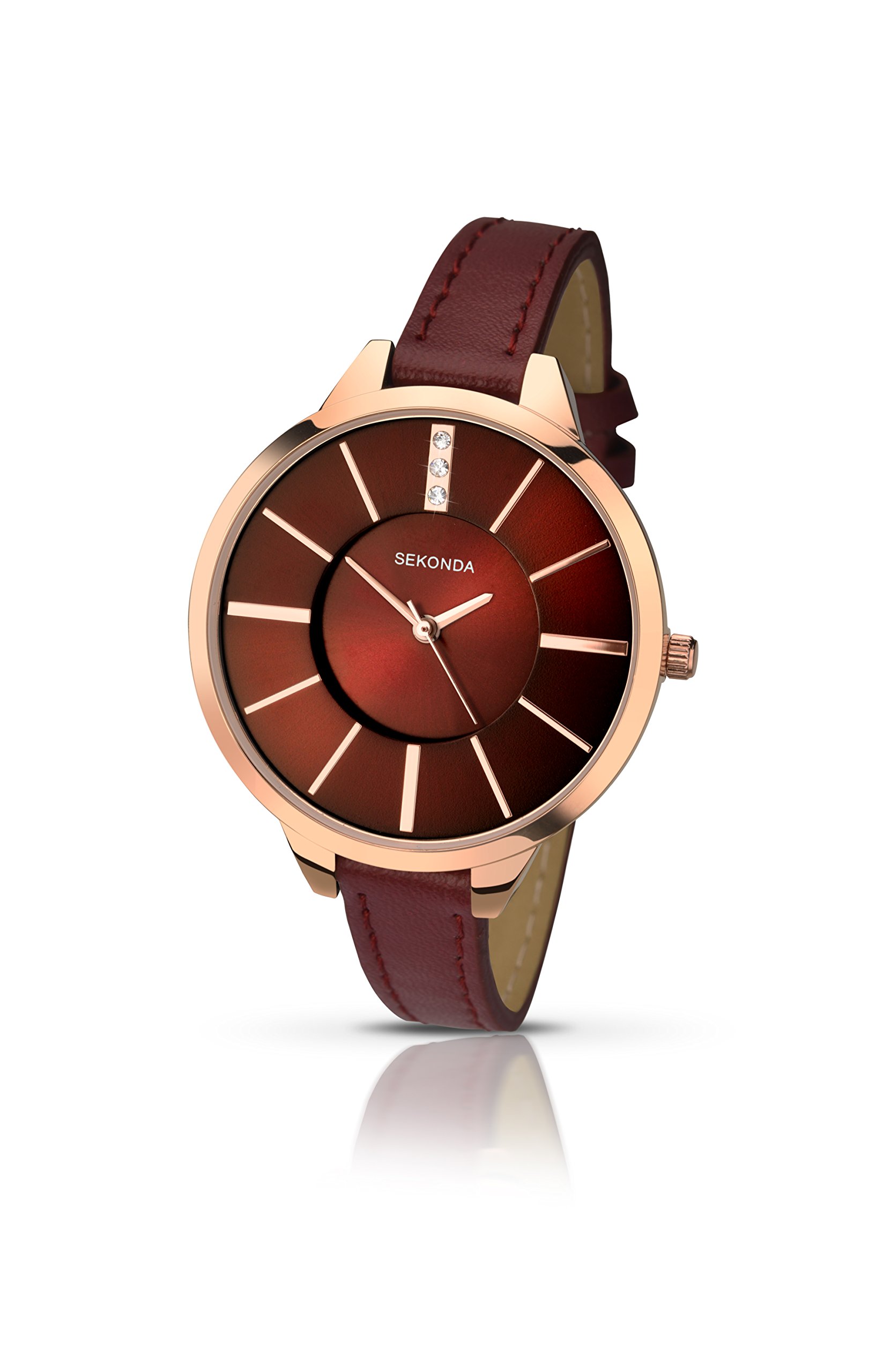 Sekonda Women's Quartz Watch with Red Dial Analogue Display and Red Alloy Strap 2245.27