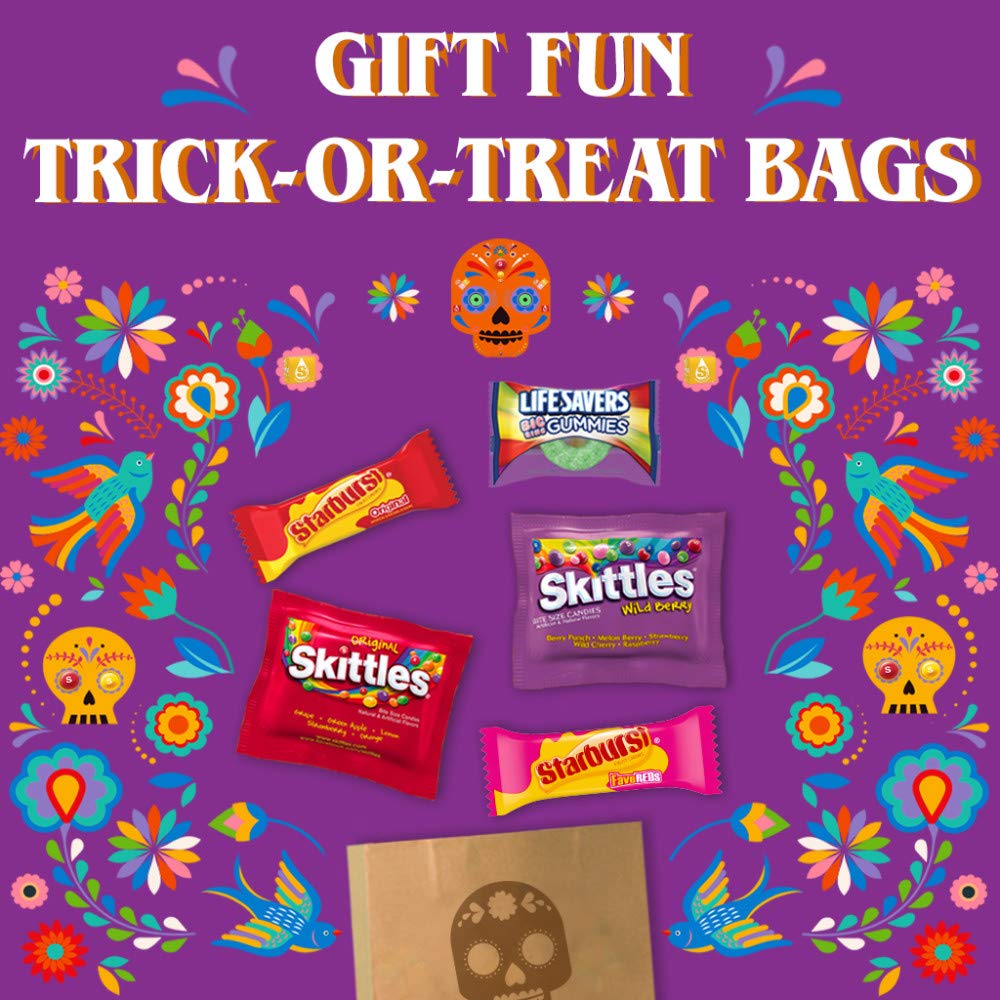 SKITTLES, STARBURST, and LIFE SAVERS Gummies Halloween Candy Bag, 170 Fun Size Pieces, 63.43 ounce : Grocery & Gourmet Food