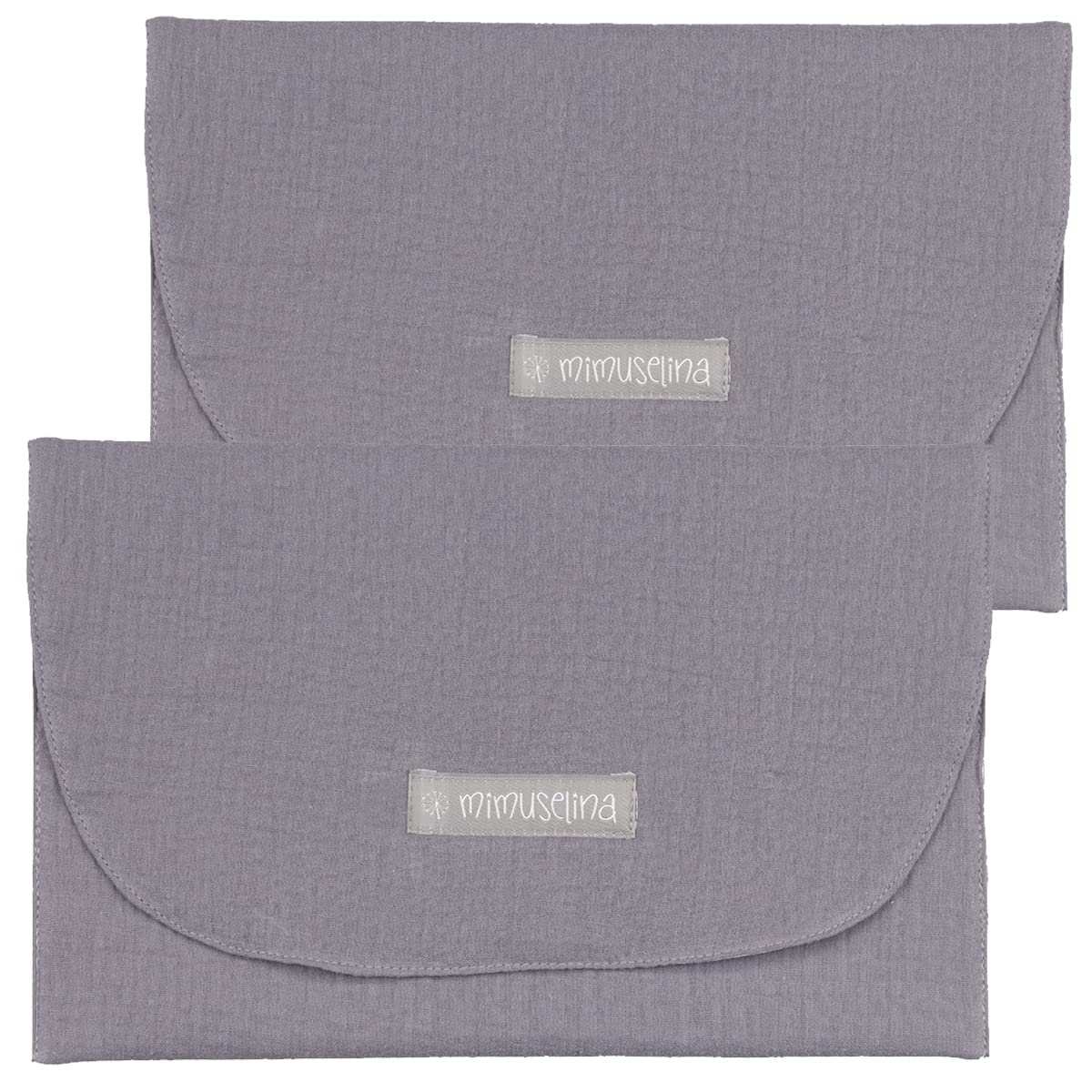 Pack of 2 Waterproof Baby Mute Storage Bags for Baby Clothes, Velcro Gauze Holder for Newborn Baby Basket (Grey)