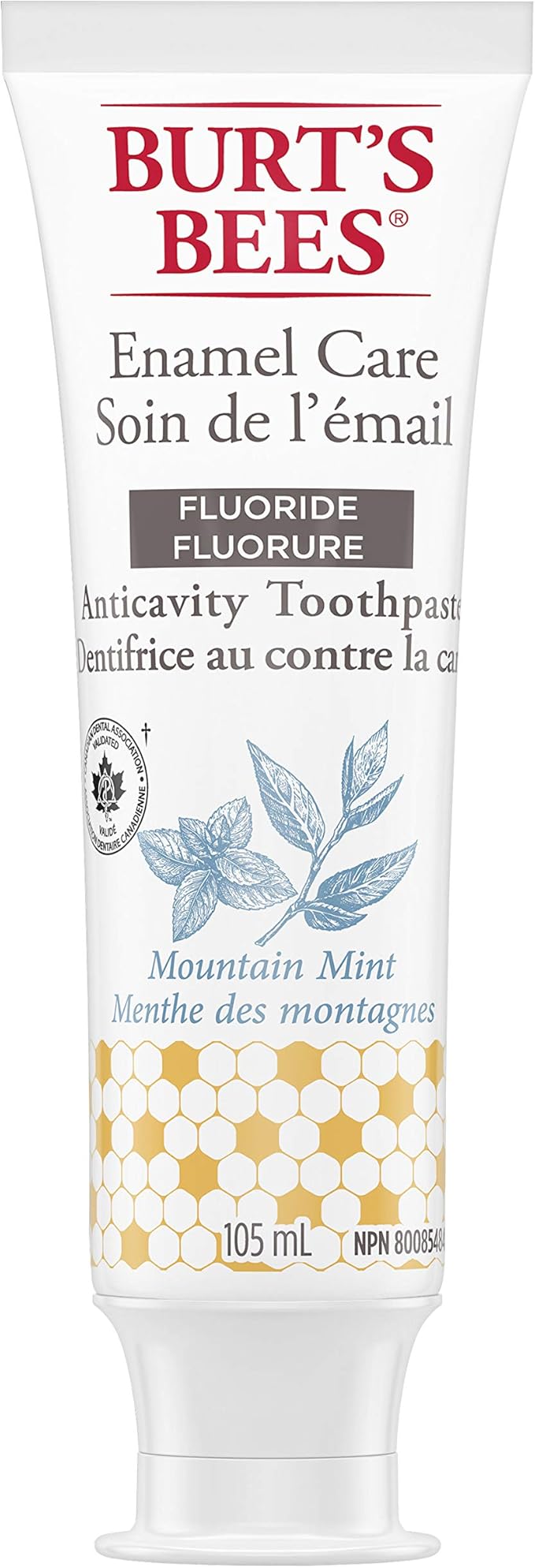 Burt's Bees Toothpaste With Fluoride, Enamel Care, Mountain Mint, 105ml