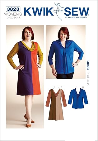 Amazon Kwik Sew 大きいサイズ ドレスとトップスの型紙セット サイズ 1x 2x 3x 4x 33 型紙 パターン 通販