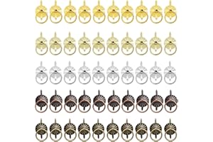 Lot de 50 attaches en métal avec anneaux de traction - Mini attaches en métal - Pour cuisine, salle de bain, tiroir - 5 coule