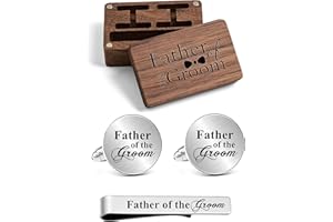 Kooer Personalized Men's Wedding Cufflinks, Custom Father Of The Bride Cuff Links Jewelry Gift For Men Him Groom Groomsman