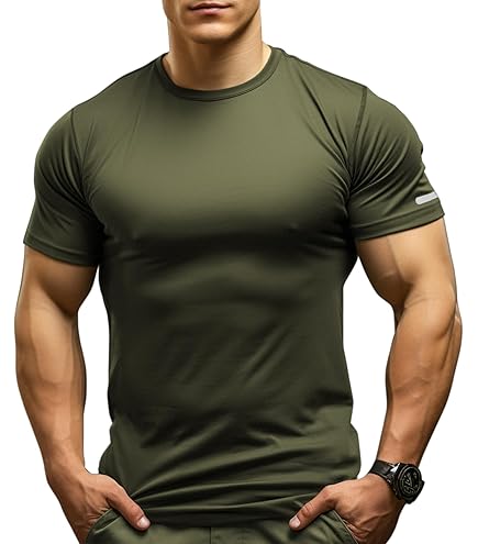 Averon Men's Workout T-Shirts 2-Pack - Bodybuilding Gym Athletic Tops With 4-Way Stretch Fabric
