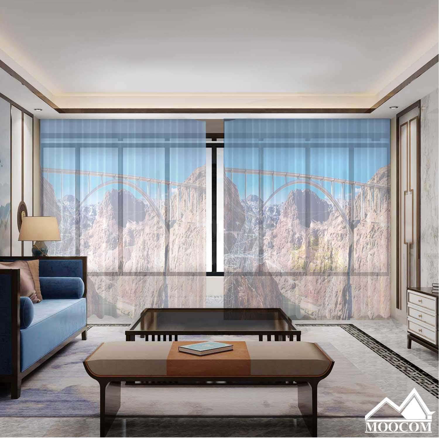 MOOCOM Mike ocallaghanu2013pat Tillman Memorial Bridge Between Nevada and Arizona in Front of The Hoover Dam,Window Curtains Curtains 84 inch Length 2 Panels 104'' W x 84'' H