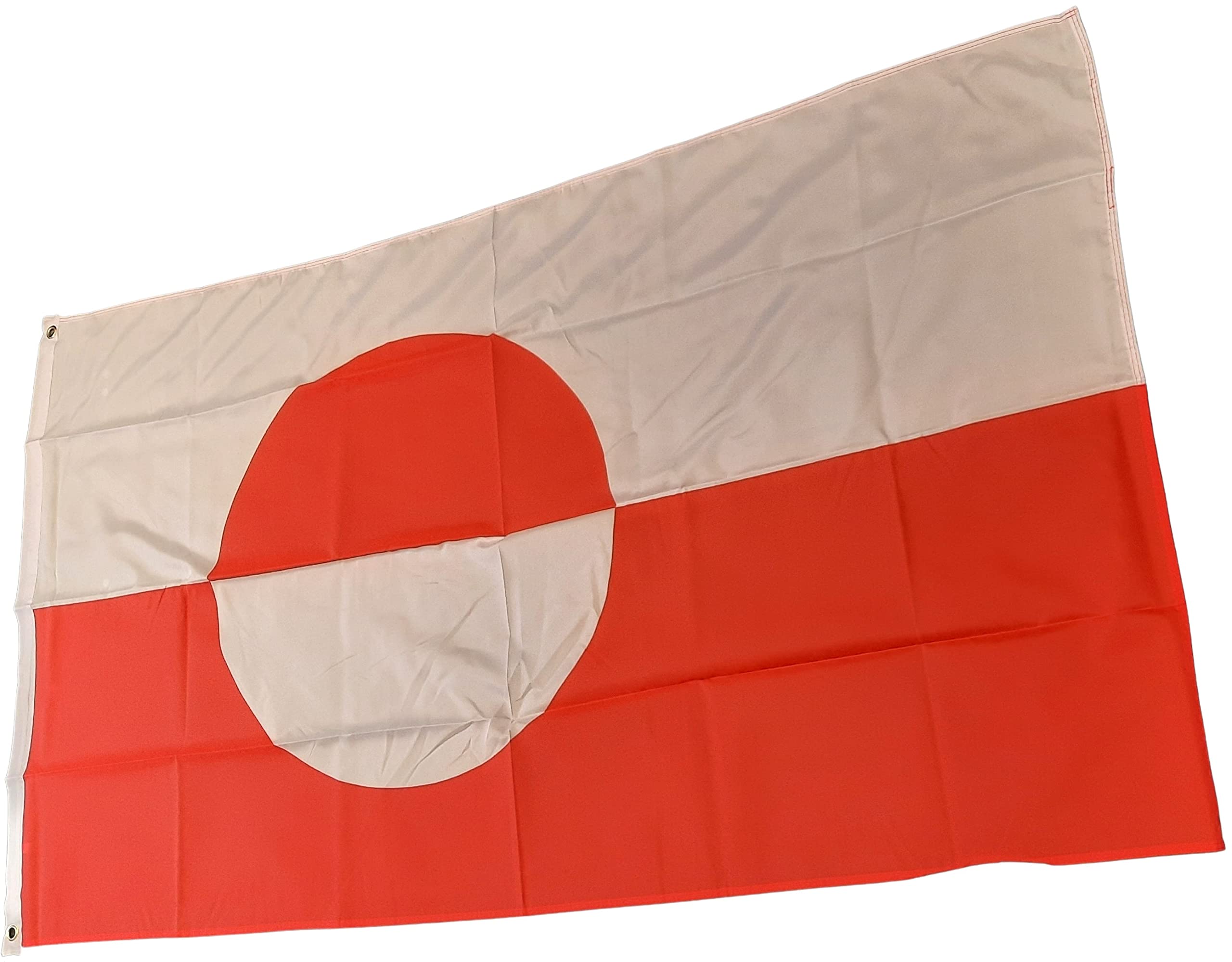 NWFlags Greenland Flag 5ft x 3ft 75d Premium Polyester Suitable For Flagpoles | Strong Polyester 5x3 foot material large flag banner with two metal Eyelets