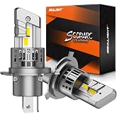 SEALIGHT S1-Pro H4 LED Bulbs, 50000LM Ultra Bright, 6500K Cool White Fog Lights with Cooling Fan, Over 70000 Hours Lifespan, Quick Plug-N-Play Installation, 2-Pack