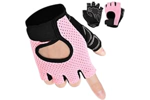 Permuly Non-Slip Gym Gloves Women, Weight Lifting Gloves Women Padded Grip, Workout Gloves Cycling Training Exercise Gym Acce
