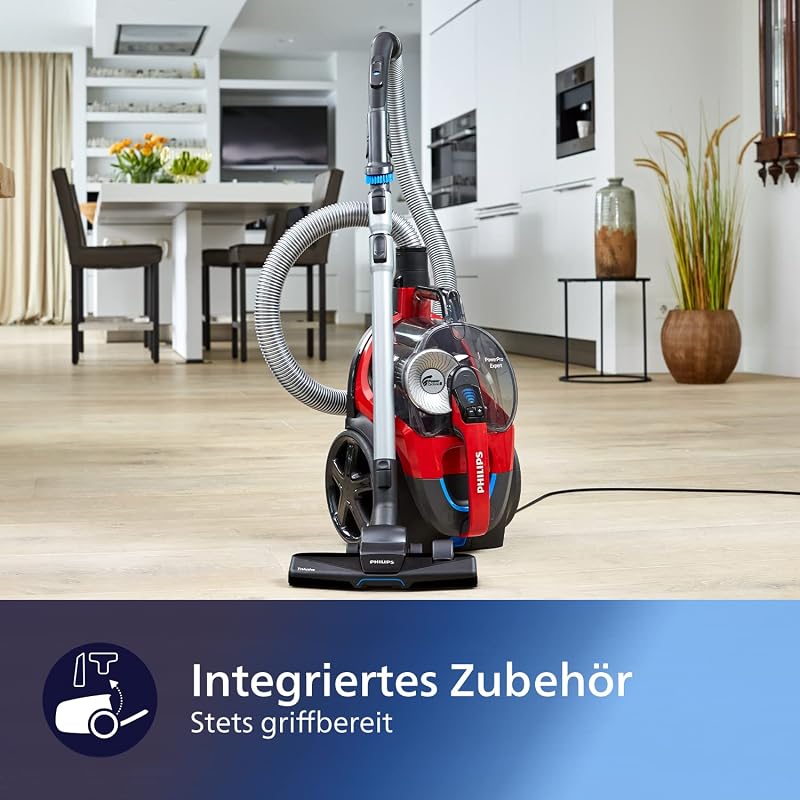 Domestic Appliances FC9729/09 beutelloser Staubsauger PowerPro Expert (900 W, 2 L Staubvolumen, integriertes Zubehör) rot — Foto 5 von 8