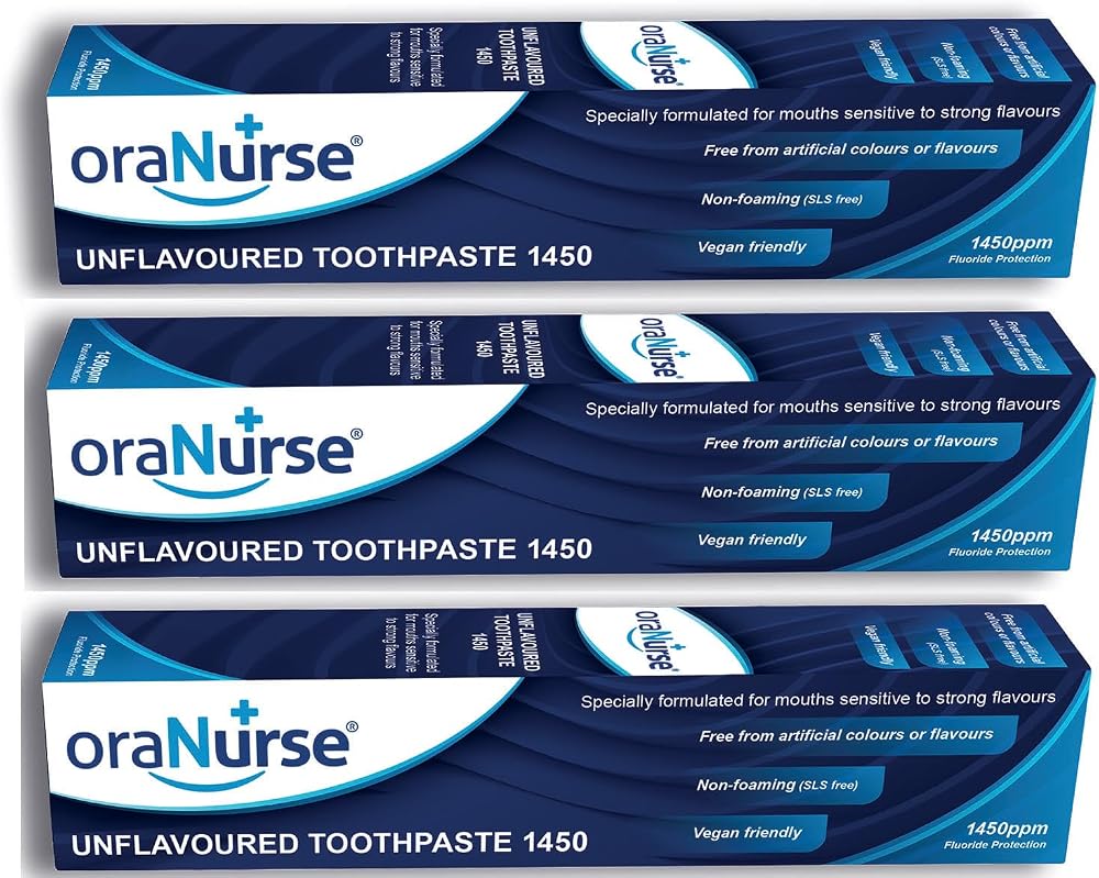 Oranurse 50 ml Unflavoured Toothpaste for Sensitive Mouths 1450ppm Fluoride