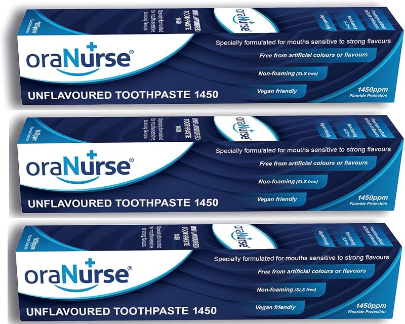 Oranurse 50 ml Unflavoured Toothpaste for Sensitive Mouths 1450ppm Fluoride