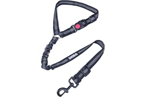iMBG Dog Seat Belts for Car, Adjustable Nylon Restraint Car Seat Belt for Dog, Strong Dog Car Safety Harness with Elastic Bungee Buffer, 360 Degree Swivel Attach Won't Twist