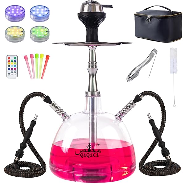 QIQICI MODERN 2 HOSE ACRYLIC BUBBLE HOOKAH –...
