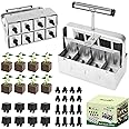 BlumWay Upgraded Soil Blocker, 8 Cell Seed Blocker 2 inch Quad Soil Block Maker Manual with 3 Types of Block Pins, Hand-held