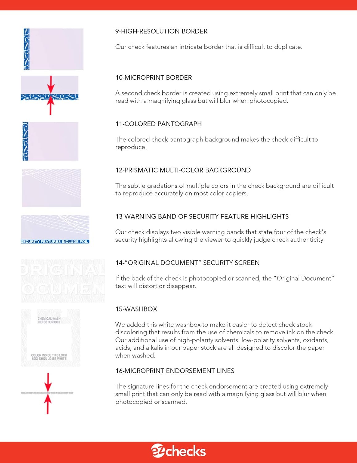 EZ Checks Premium Blank Hologram High Security Laser Check Stock | 500 Sheets | QuickBooks Compatible (Blue/Maroon, Check at Top) : Office Products