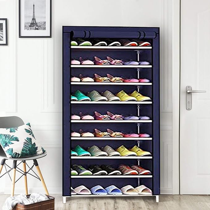 PYXBE Multipurpose Portable Folding Shoes Rack 9 Tiers MultiPurpose