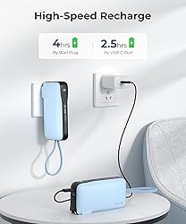 JOYFAR Portable Charger with Built-in USB-C Cable