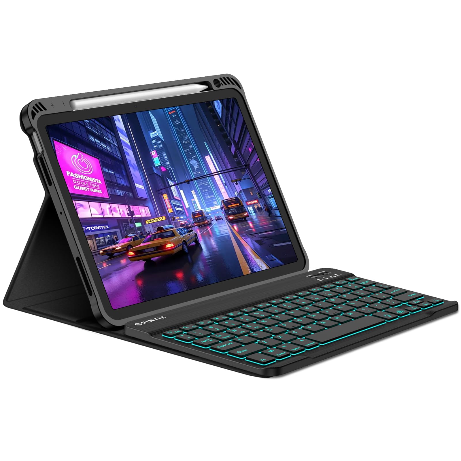 FINTIE Keyboard Case Compatible with iPad Air 5th Generation (2022)/ iPad Air 4th Generation (2020) - Soft TPU Back Cover with Magnetically Detachable Wireless Bluetooth Keyboard, Black