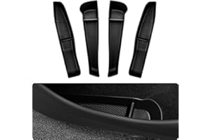 BASENOR 2026 Tesla Model Y Juniper Door Side Storage Box, Door Side Pocket Organizer Tray, Waterproof TPE Front & Rear Slot Pocket Liners for 2025 2026 Model Y Juniper (Standard/Premium/Performance)