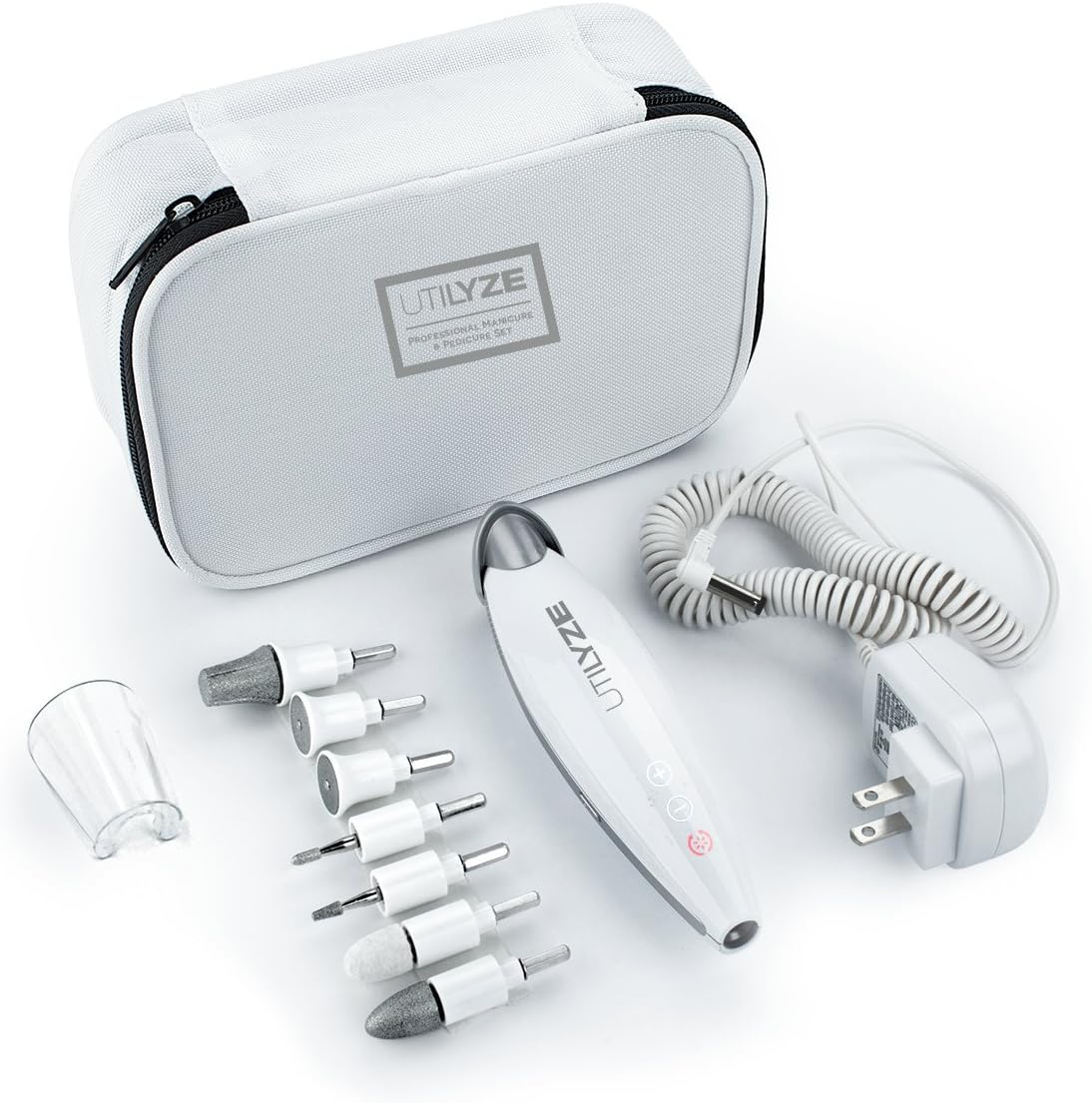 UTILYZE 10-in-1 Professional Electric Manicure & Pedicure Set, Powerful Nail Drill, 10-Speed System, Innovative Touch Control & More. File, Buff, Smooth, Shine Nails, Remove Cuticles & Callus at Home