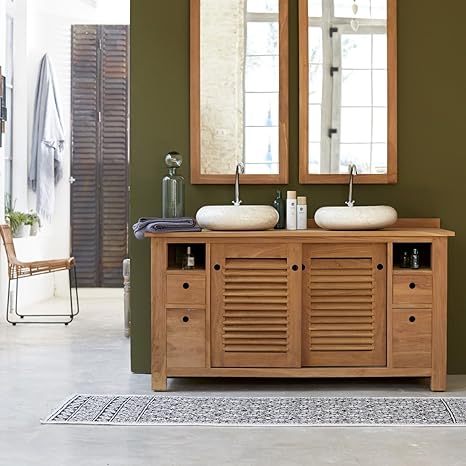 Massiv Teak Natur Holz Unterschrank Wash Stand Badezimmer Wash