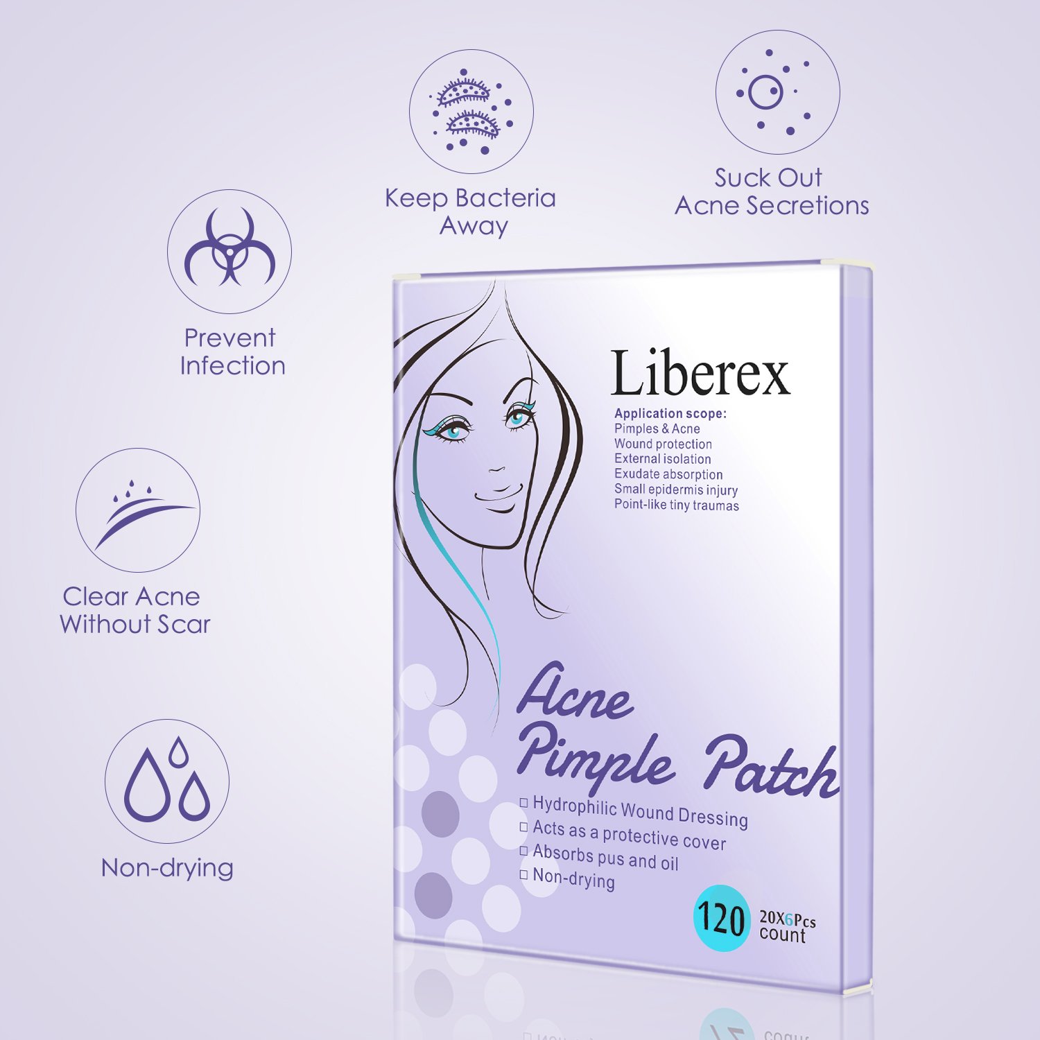Liberex Acne Pimple Master Patch 120 Spot Patches Hydrocolloid