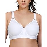 ZeroBound Women's Sports Bra High Impact Lightly Lined Underwire V Neck Full Figure Running Workout Bras