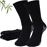 Sunew 3 Pairs Viscose Bamboo Socks, Unisex Cushioned Comfortable Crew Workout Hiking Socks