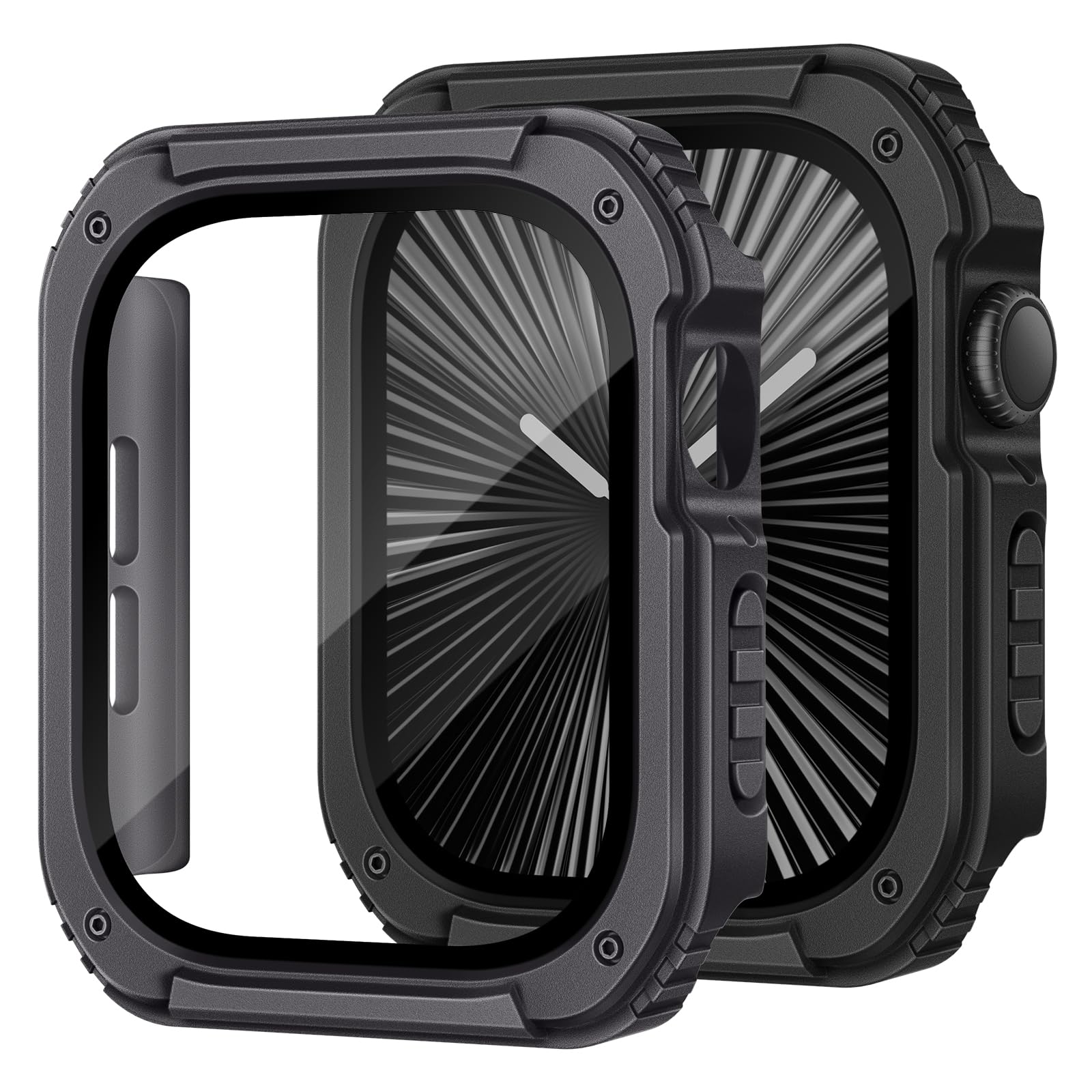 Recoppa 2 Pack Rugged Case with Screen Protector for Apple Watch Series 11 10 42mm，Tactical Military Grade Durable Shockproof Bumper Protective Cover for Men iWatch 42mm