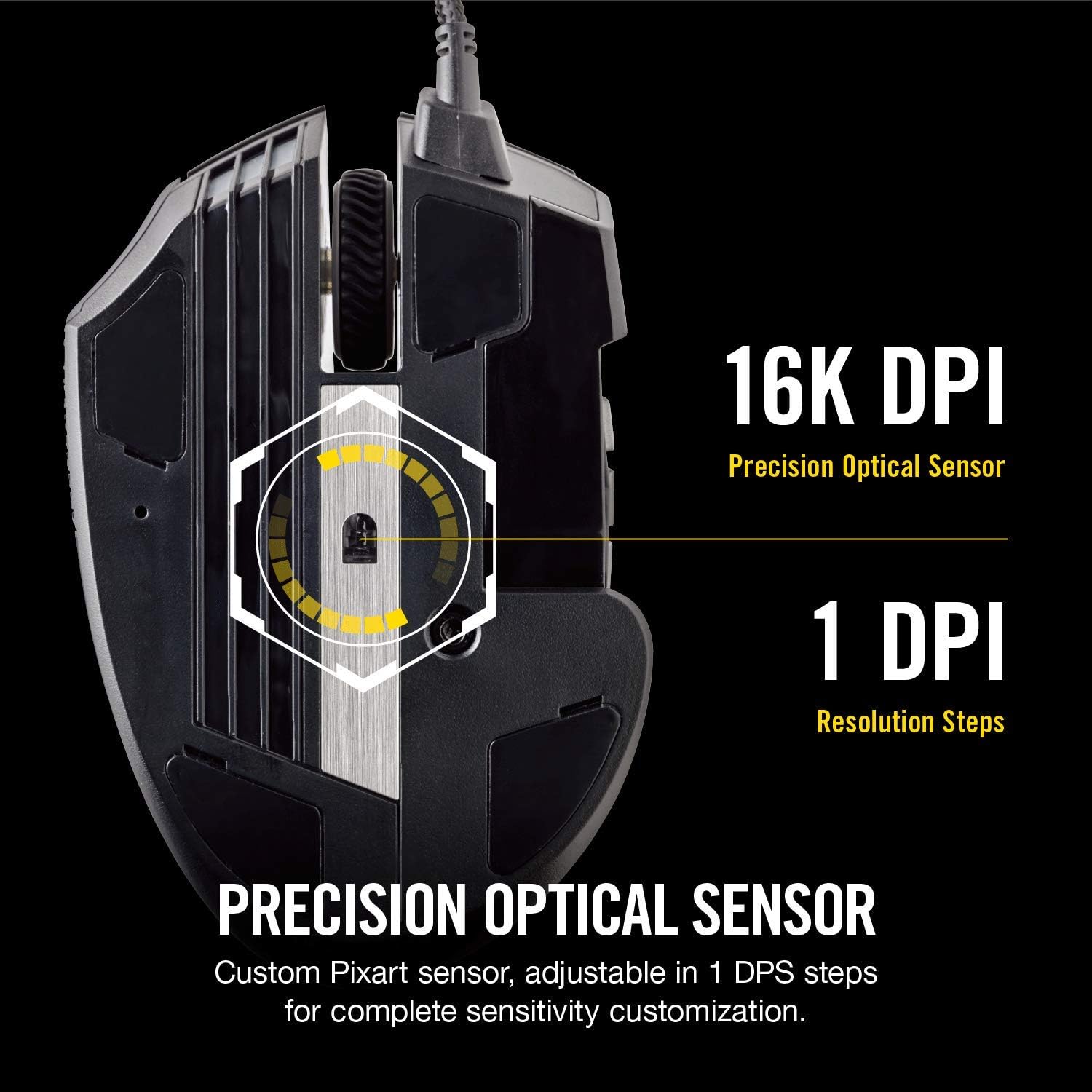 Corsair Scimitar Pro RGB - MMO Gaming Mouse - 16,000 DPI Optical Sensor - 12 Programmable Side Buttons - Black: Computers & Accessories
