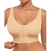 FeelinGirl Post Surgery Bras Front Closure Compression Bra Mastectomy Bras Surgical Wireless with Adjustable Straps