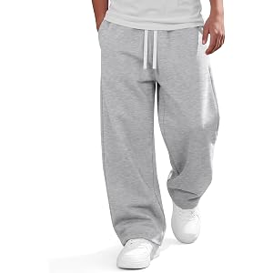 YooAurvox Boys' Fleece Baggy Sweatpants 6-16y | Wide Leg, Drawstring, Athletic, Baggy, Open Bottom, with Pockets, Casual, Bac