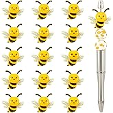 Framendino, 15 Pack 3D Bee Focal Silicone Beads for Pens Cute Honeybee Shaped Charms for Beaded Pen Keychain DIY