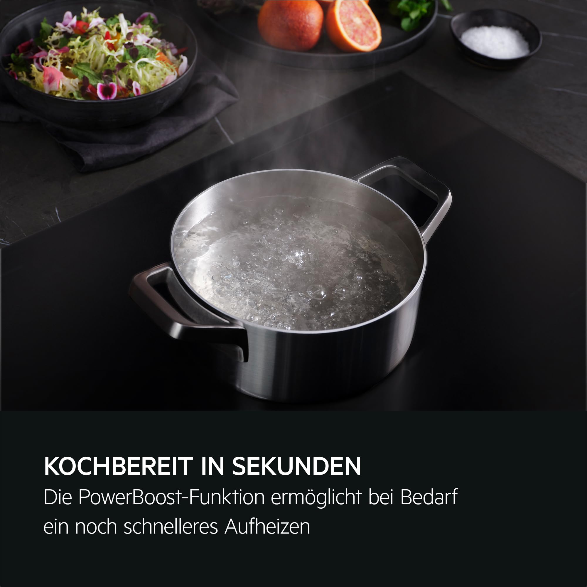 AEG Induktionskochfeld Autark 60 cm, Made in Germany, 4 Flex-Kochzonen mit kratzresistenter SaphirMattSE-Oberfläche, Bräterzone für mehr Flexibilität, Powerfunktion,Timer, Rahmenlos, Touch, TO64IC0FIT 6