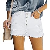 ZOLUCKY Jean Shorts Womens Summer High Waisted Denim Stretchy Ripped with Pockets