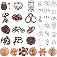 36 PCS 3D Puzzle Metal Brain Teasers Puzzle Game Toys Brain Games for Adults Teens, Metal Puzzles Brain teasers, Educational Toys Mind Puzzles Wooden and Metal Puzzles Unlock Interlock IQ Puzzles Box