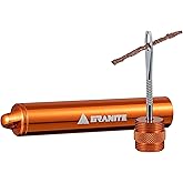 Granite Suture Tire Plug Kit with 2 Size Tire Plugs | CNC alloy body, integrated insertion fork, Presta valve core remover slot, 10 inserts in 1.5mm and 3.5mm, MTB and road use