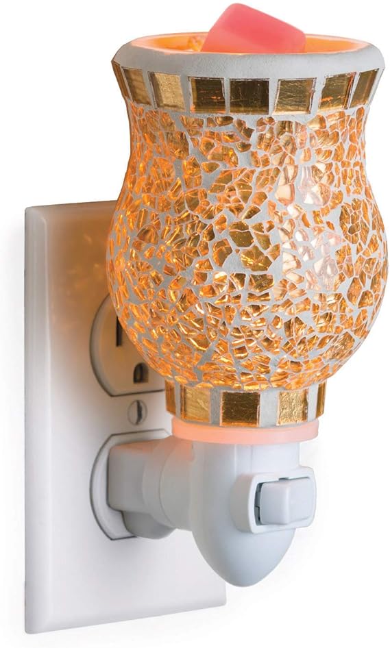 Candle Warmers Etc. Glass Pluggable Fragrance Warmer, Gilded Glass