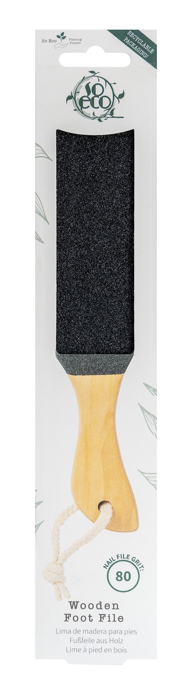 So Eco Wooden Foot File – Ergonomic Wooden Pedicure Tool for Dead Skin & Callus Removal- Achieve Smooth & Soft Feet - Sustainable, Plastic-Free & Reusable