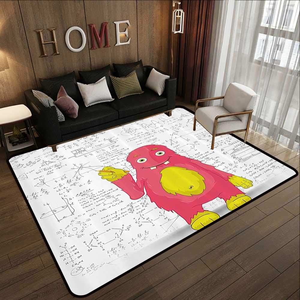 Amazon Com Carpet Mat Kids Decor Funny Smart Monster Doing Math